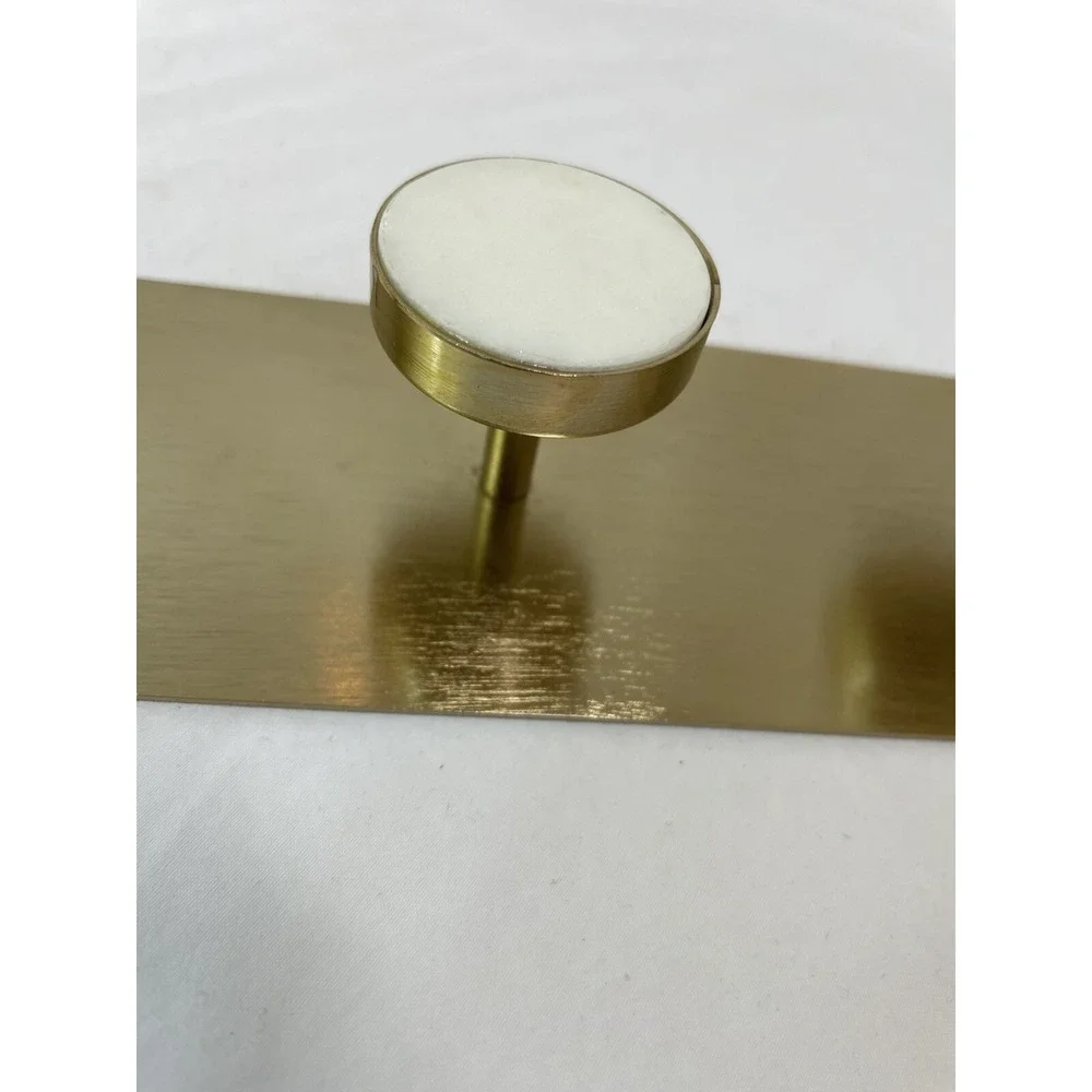 Bed Bath & Beyond Gold Matte Metal Faux Marble‎ 3 Hook Wall Mounted Robe Hooks